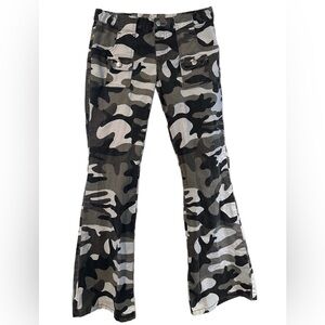 Younique Black and Gray Camouflage Flare Jeans